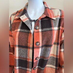Plaid Utility Jacket - Orange and Black